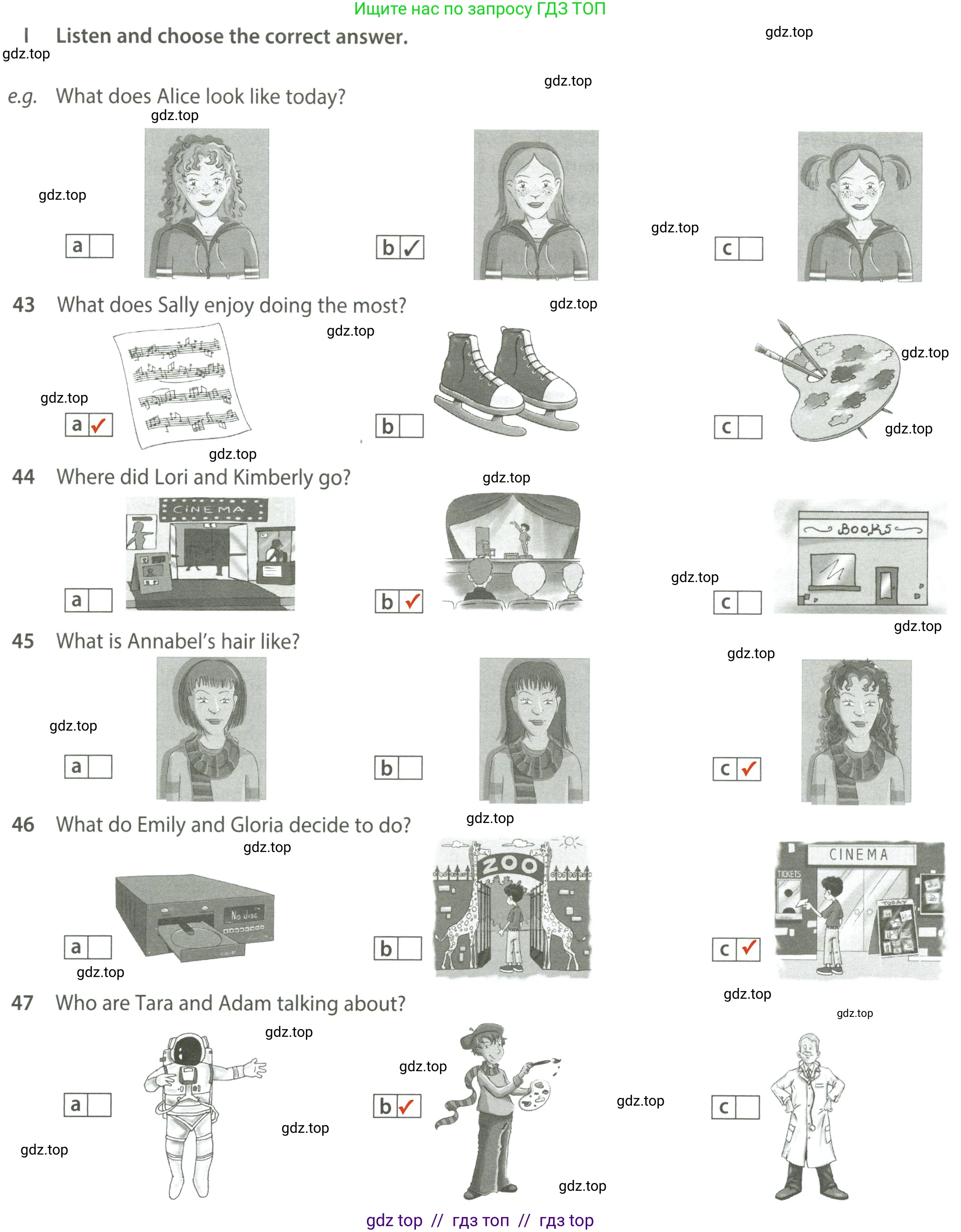 Английский язык (english), 7 класс контрольные задания (test booklet), авторы: Ваулина Юлия Евгеньевна (Vaulina Julia), Дули Дженни (Dooley Jenny), Подоляко Ольга Евгеньевна (Podolyako Olga), Эванс Вирджиния (Evans Virginia), издательство Просвещение, Москва, 2023, розового цвета, страница 28, номер I (43-47), Решение 2 (2023-2027)