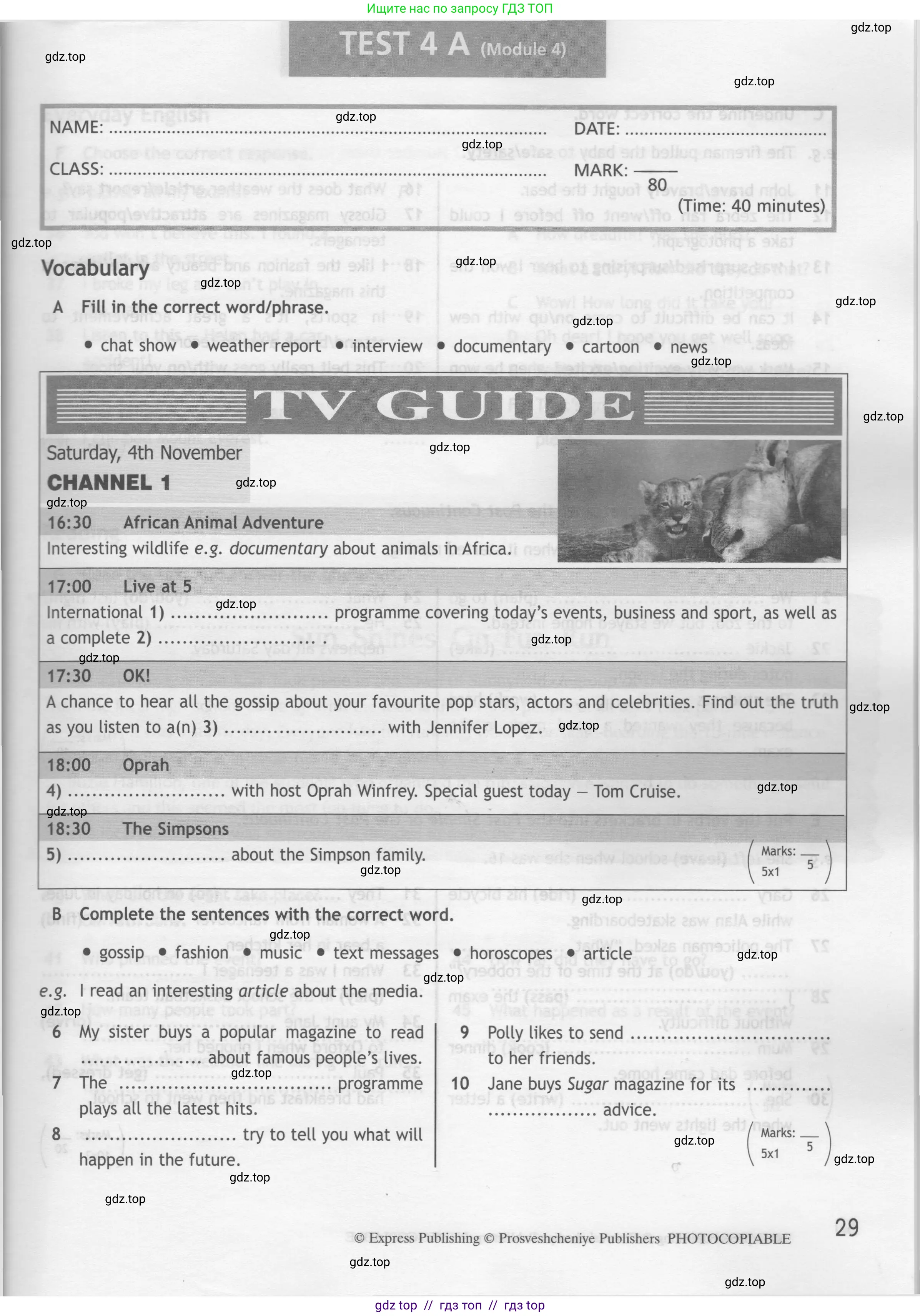 Английский язык (english), 7 класс контрольные задания (test booklet), авторы: Ваулина Юлия Евгеньевна (Vaulina Julia), Дули Дженни (Dooley Jenny), Подоляко Ольга Евгеньевна (Podolyako Olga), Эванс Вирджиния (Evans Virginia), издательство Просвещение, Москва, 2023, розового цвета, страница 29